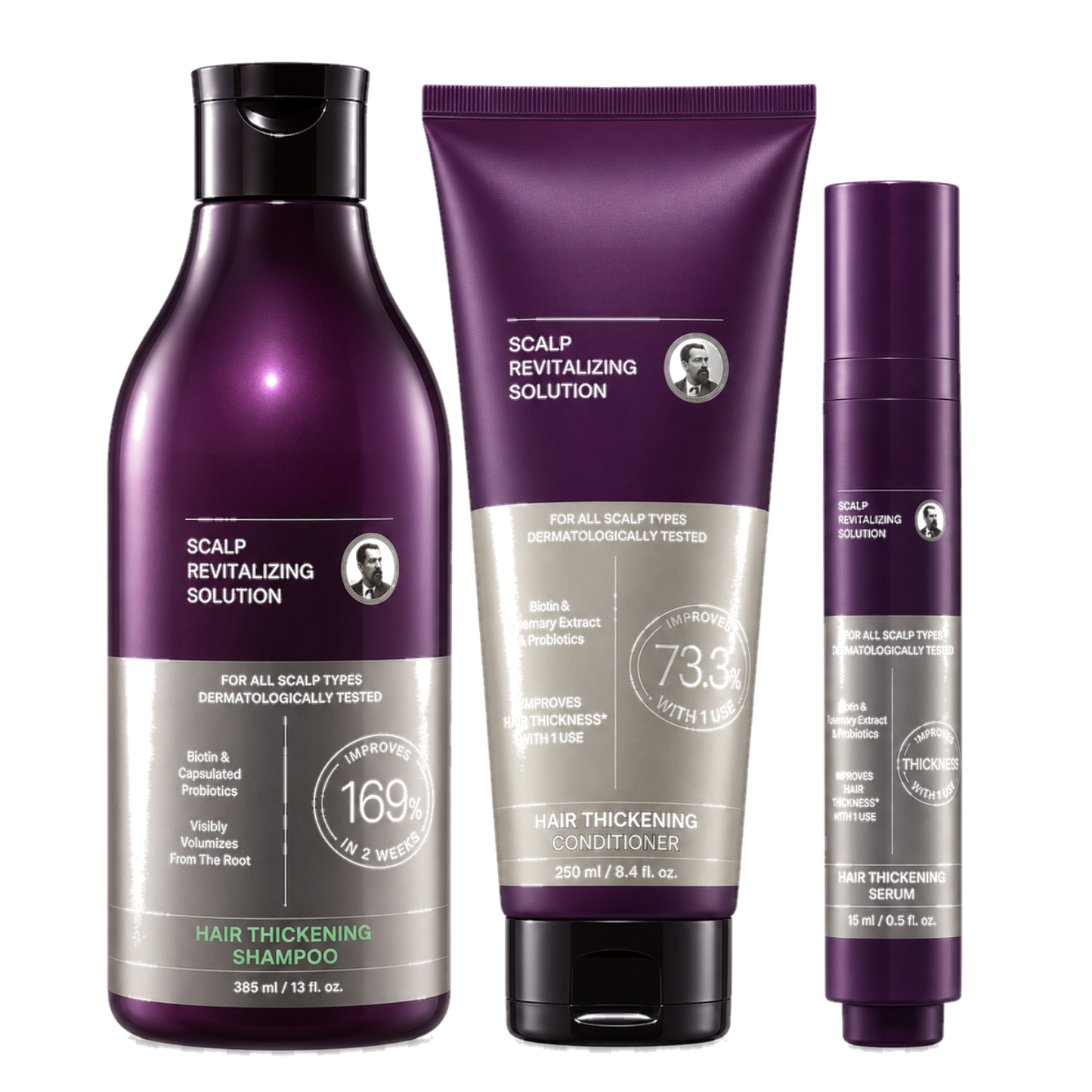 Hair Thickening Trio – Shampoo, Conditioner & Scalp Serum